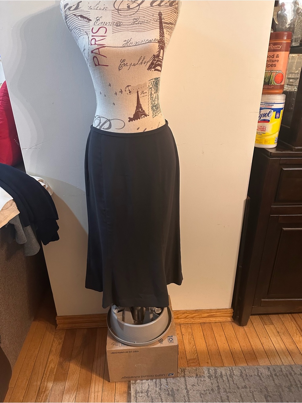 Yansi Fugel Black Midi A-Line Skirt